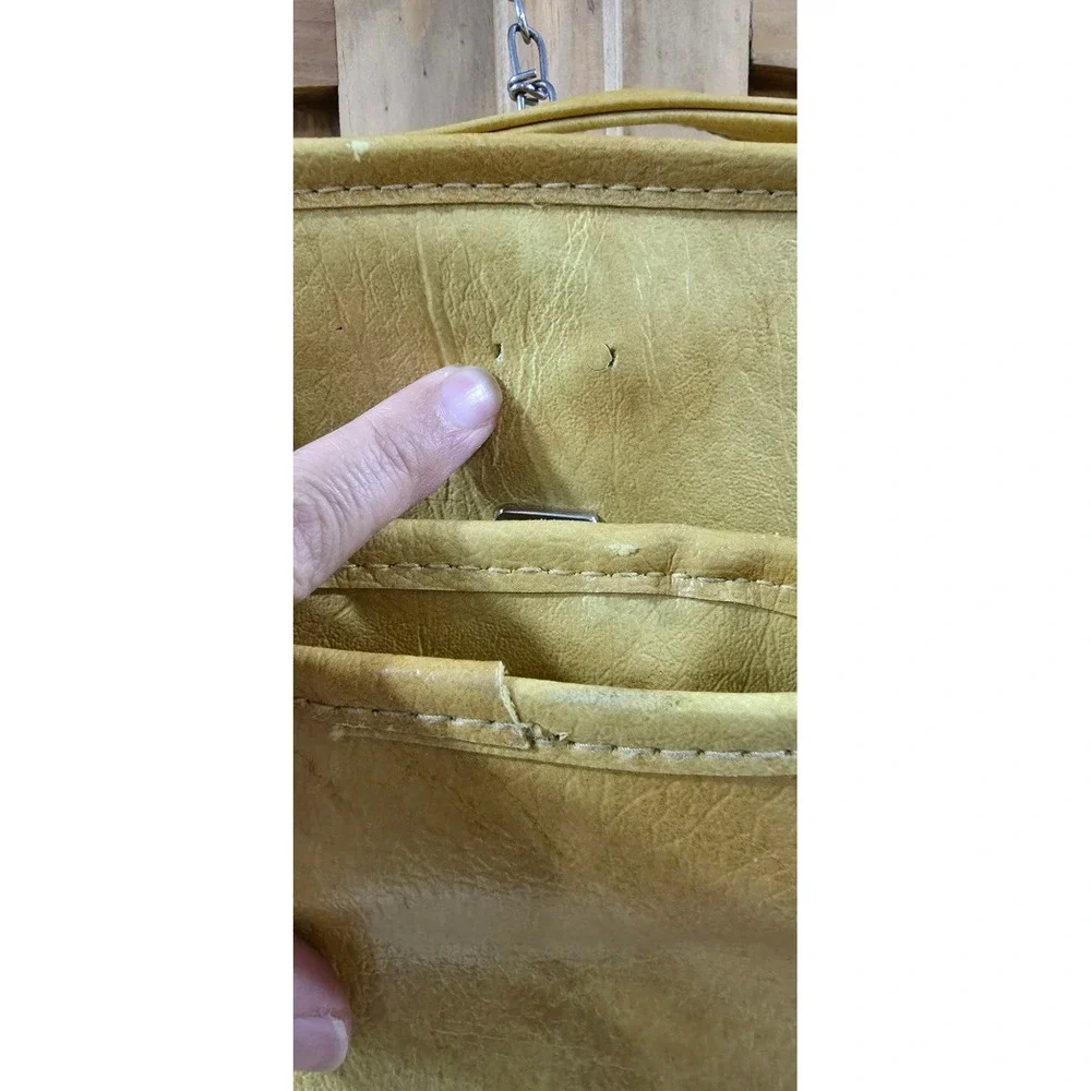 Vintage American Tourister Garment Bag Yellow Faux Leather Travel Suit Carrier